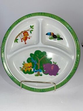 Vintage 80’s Anacapa Kids Jungle Animal Divided Plate